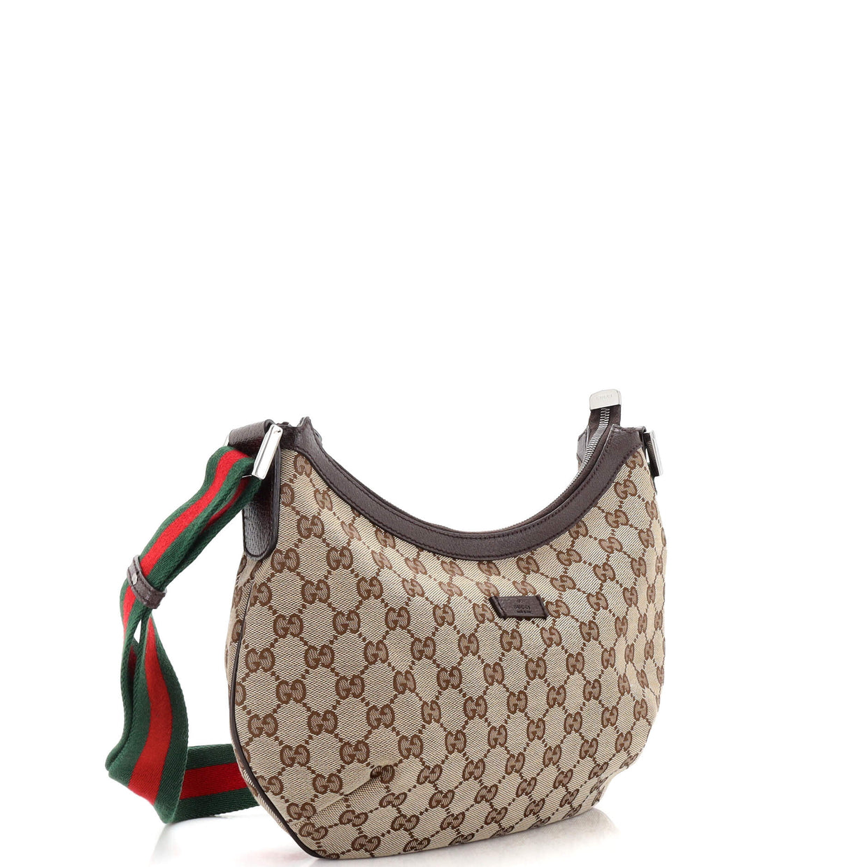 Gucci Saddle Zip Messenger Bag GG Canvas Medium Brown 2737805