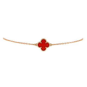 Van Cleef & Arpels Sweet Alhambra Bracelet 18K Rose Gold and Carnelian