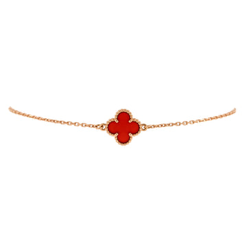 Van Cleef & Arpels Sweet Alhambra Bracelet 18K Rose Gold and Carnelian