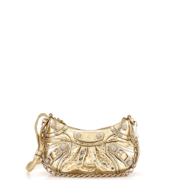 Balenciaga Le Cagole Giant Studs Shoulder Bag Leather with Crystals Mini
