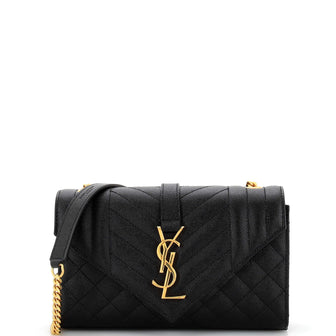 Saint Laurent Classic Monogram Envelope Satchel Mixed Matelasse Leather Small