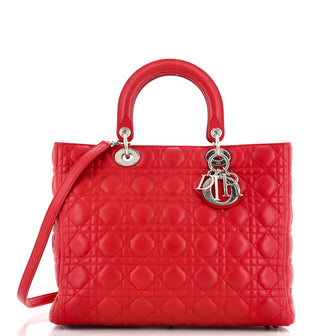 Christian Dior Lady Dior Bag Cannage Quilt Lambskin Large