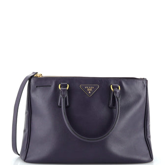 Prada Double Zip Lux Tote Saffiano Leather Medium
