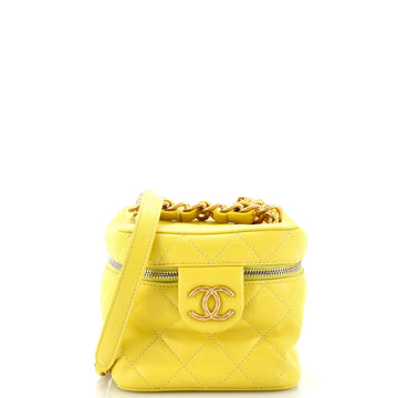 Chanel Chain Bar Vanity Case with Chain Quilted Calfskin Small