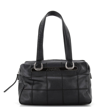 Chanel Square Stitch Shoulder Bag Quilted Caviar Medium