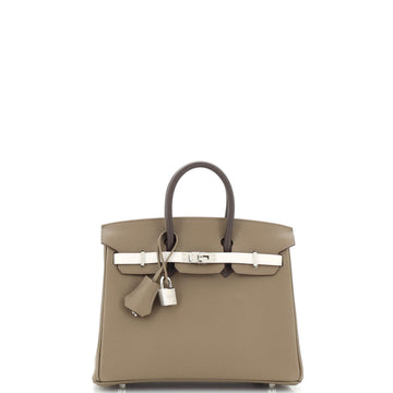 Hermes Birkin Handbag Tricolor Epsom with Palladium Hardware 25