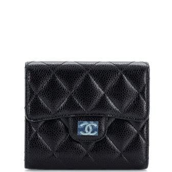 Chanel CC Compact Classic Flap Wallet Quilted Caviar