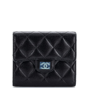Chanel CC Compact Classic Flap Wallet Quilted Caviar