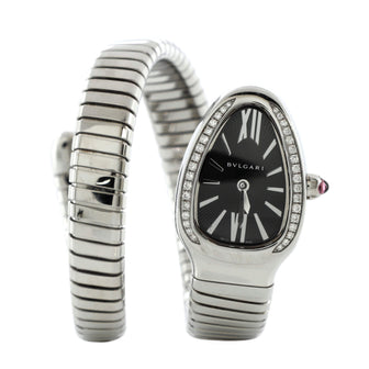 Bvlgari Serpenti Tubogas Single Spiral Quartz Watch Stainless Steel with Diamond Bezel 20