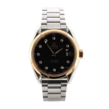 Omega Seamaster Aqua Terra 150M Co-Axial Master Chronometer Automatic Watch Stainless Steel and Rose Gold with Diamond Markers 39