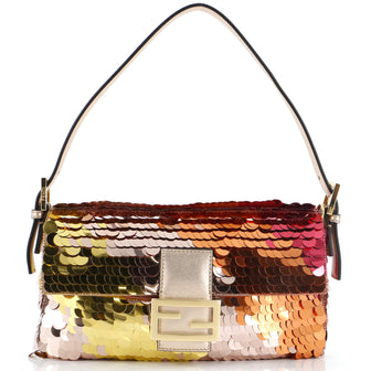 Fendi Baguette 1997 Bag Sequin Embellished Satin Medium
