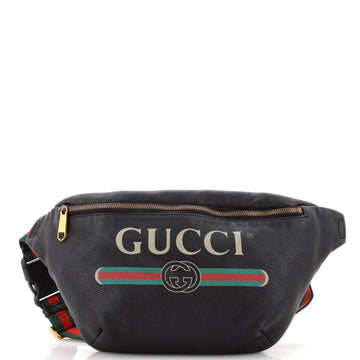 Gucci Logo Belt Bag Printed Leather Medium