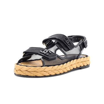 Chanel Women's Velcro Espadrille Dad Sandals Mesh
