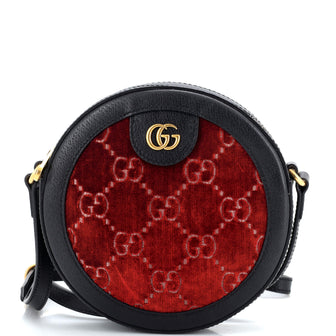 Gucci Ophidia Round Shoulder Bag GG Velvet Mini