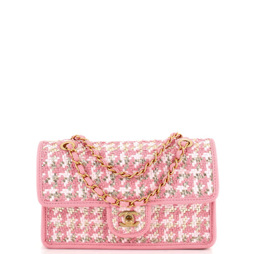 Chanel Classic Single Flap Bag Woven Lambskin and Viscose Small