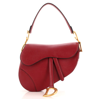 Christian Dior Saddle Handbag Leather Medium