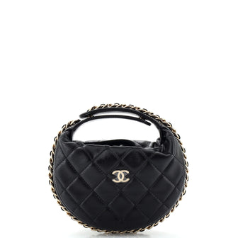 Chanel Chain Around Hobo Pouch Quilted Lambskin Mini