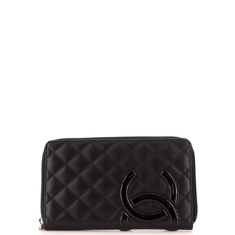 Chanel Zip Around Wallet Quilted Lambskin Long