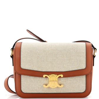 Celine Triomphe Shoulder Bag Canvas with Leather Medium