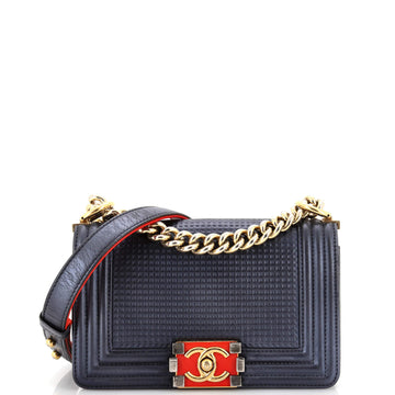 Chanel Boy Flap Bag Cube Embossed Lambskin Small