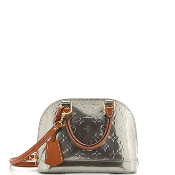Louis Vuitton Alma Handbag Metallic Monogram Vernis with Leather BB