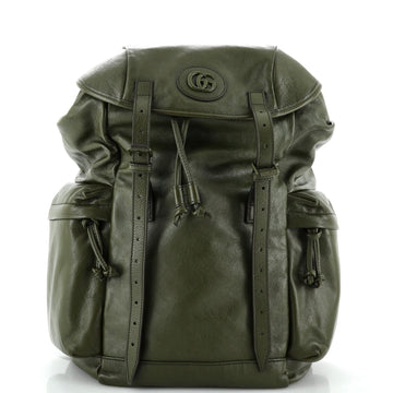 Gucci Tonal GG Double Pocket Belt Backpack Leather Large