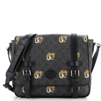 Gucci Interlocking G Patch Messenger Bag Printed GG Coated Canvas Medium