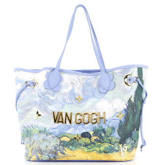 Louis Vuitton Neverfull NM Tote Limited Edition Jeff Koons Van Gogh Print Canvas MM