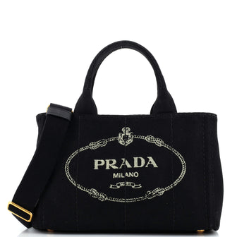 Prada Canapa Convertible Tote Canvas Mini