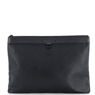 Louis Vuitton Discovery Pochette Monogram Shadow Leather GM