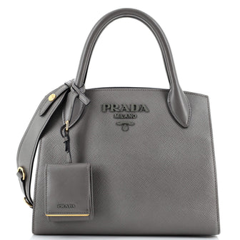 Prada Monochrome Tote Saffiano with City Calf Small