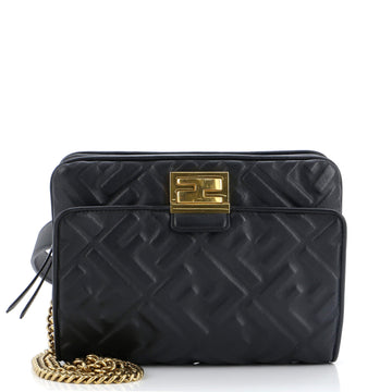 Fendi Upside Down Bag Zucca Embossed Leather