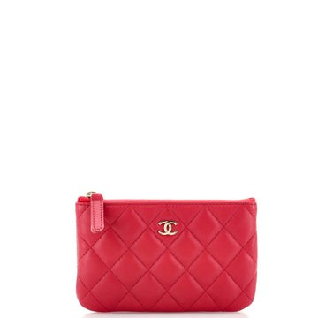 Chanel Classic O Case Pouch Quilted Lambskin Mini