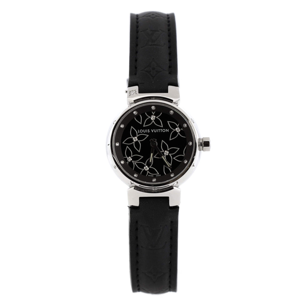 Louis Vuitton Tambour Lovely Diamonds Watch - Black & White Louis Vuitton Stainless Steel and Diamond Tambour Lovely Cup  main image 2