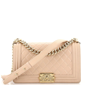 Chanel Boy Flap Bag Quilted Lambskin Old Medium