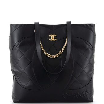 Chanel Club Monaco Shopping Tote Quilted Lambskin Large