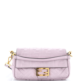 Fendi Baguette NM Bag Zucca Embossed Leather Medium