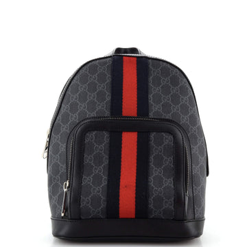 Gucci Web Zip Pocket Backpack GG Coated Canvas Small