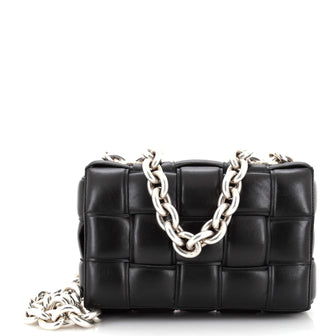 Bottega Veneta Cassette Chain Crossbody Bag Padded Maxi Intrecciato Leather