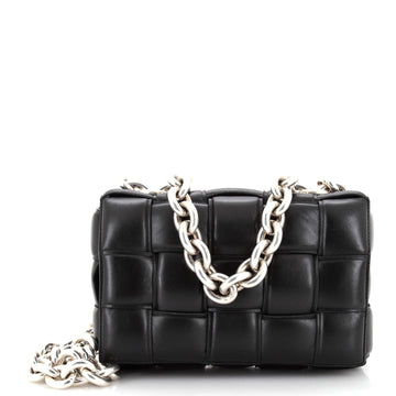 Bottega Veneta Cassette Chain Crossbody Bag Padded Maxi Intrecciato Leather