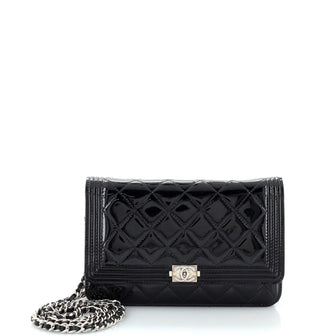 Chanel Boy Wallet on Chain Quilted Patent