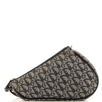 Christian Dior Vintage Saddle Bag Diorissimo Canvas Mini