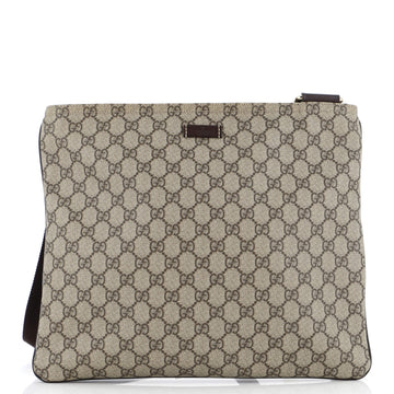 Gucci Zip Top Messenger Bag GG Coated Canvas Large