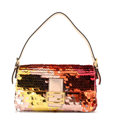 Fendi Baguette 1997 Bag Sequin Embellished Satin Medium