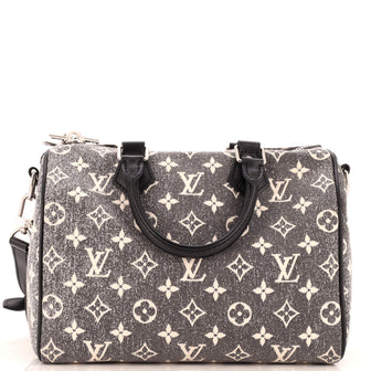 Louis Vuitton Speedy Bandouliere Bag Monogram Jacquard Denim 25