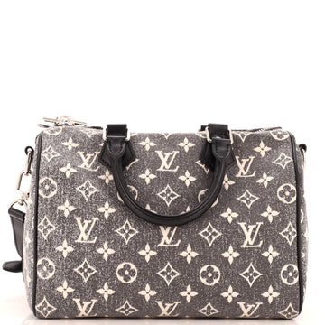Louis Vuitton Speedy Bandouliere Bag Monogram Jacquard Denim 25