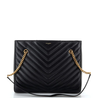 Saint Laurent Tribeca Shopping Tote Matelasse Chevron Leather Medium