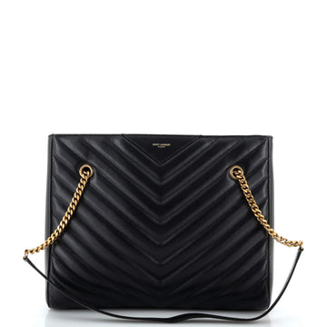 Saint Laurent Tribeca Shopping Tote Matelasse Chevron Leather Medium