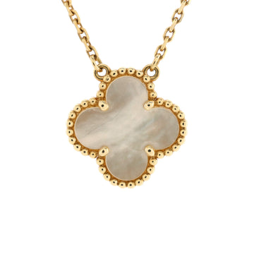 Van Cleef & Arpels Vintage Alhambra Pendant Necklace 18K Yellow Gold and Mother of Pearl