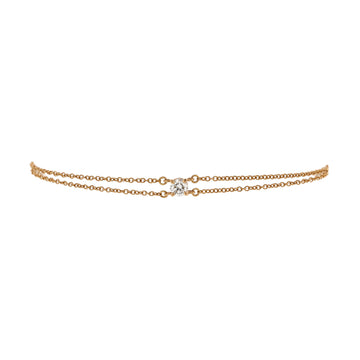 Tiffany & Co. Solitaire Double Chain Bracelet 18K Rose Gold and Diamond